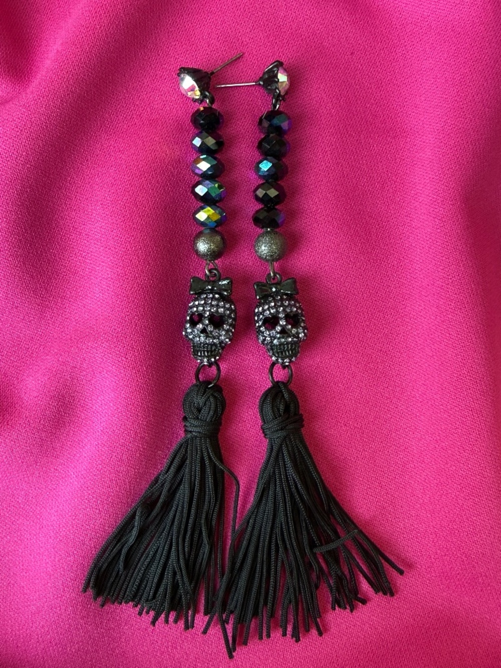 Betsey Johnson Dark Forest Tassel Earrings